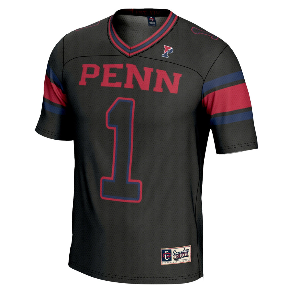 #1 Pennsylvania Quakers Endzone Football Jersey - Black product image 3, provided for visual reference and product detail