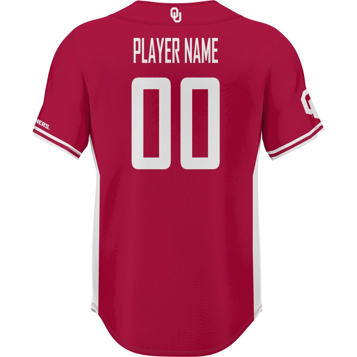 Oklahoma Sooners NIL Pick-A-Player Lightweight Baseball Jersey - Crimson product image 4, provided for visual reference and