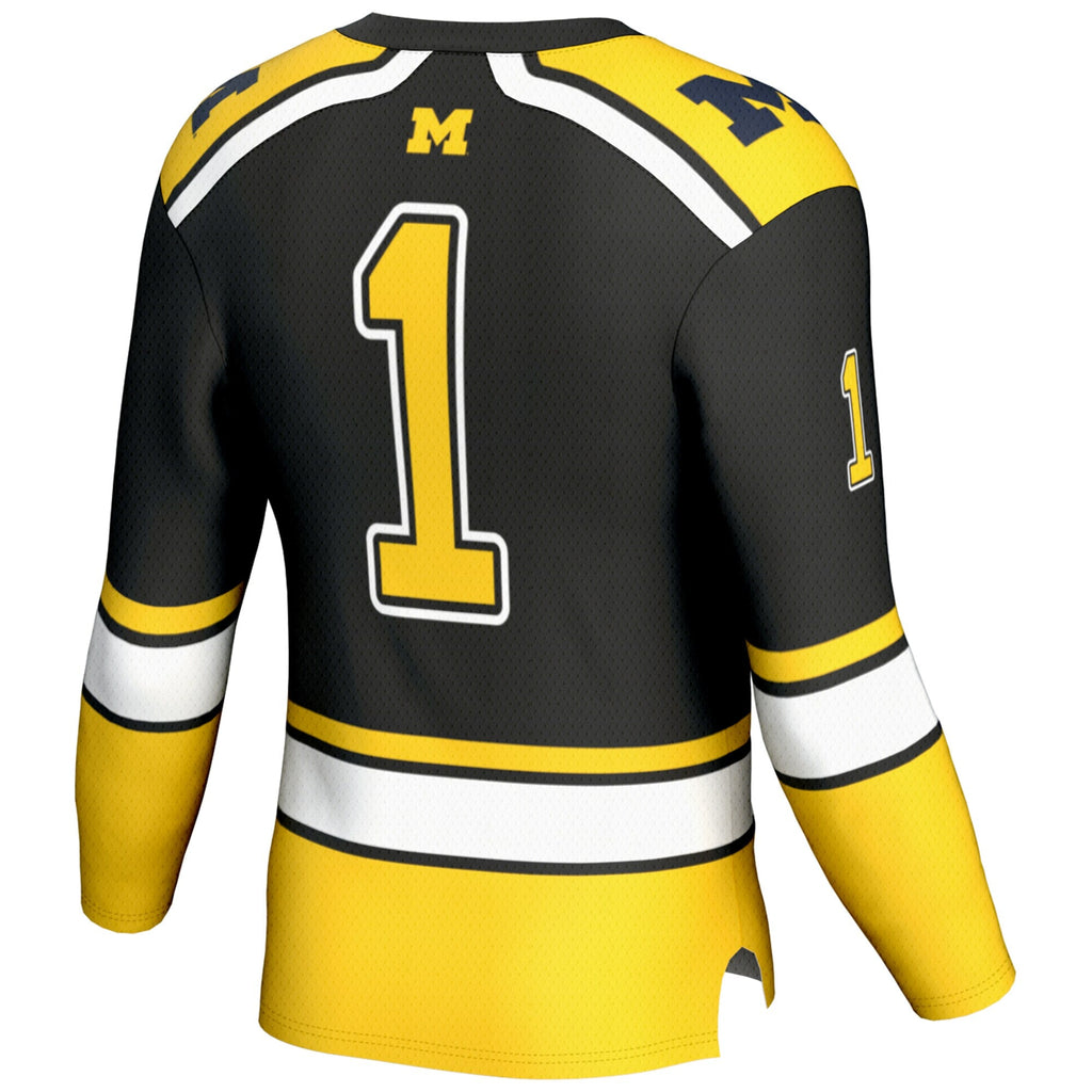 #1 Michigan Wolverines Hockey Jersey - Black product image 4, provided for visual reference and product detail review