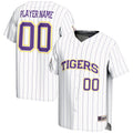 LSU Tigers NIL Pick-A-Player Lightweight Baseball Jersey - White product image 1, provided for visual reference and product