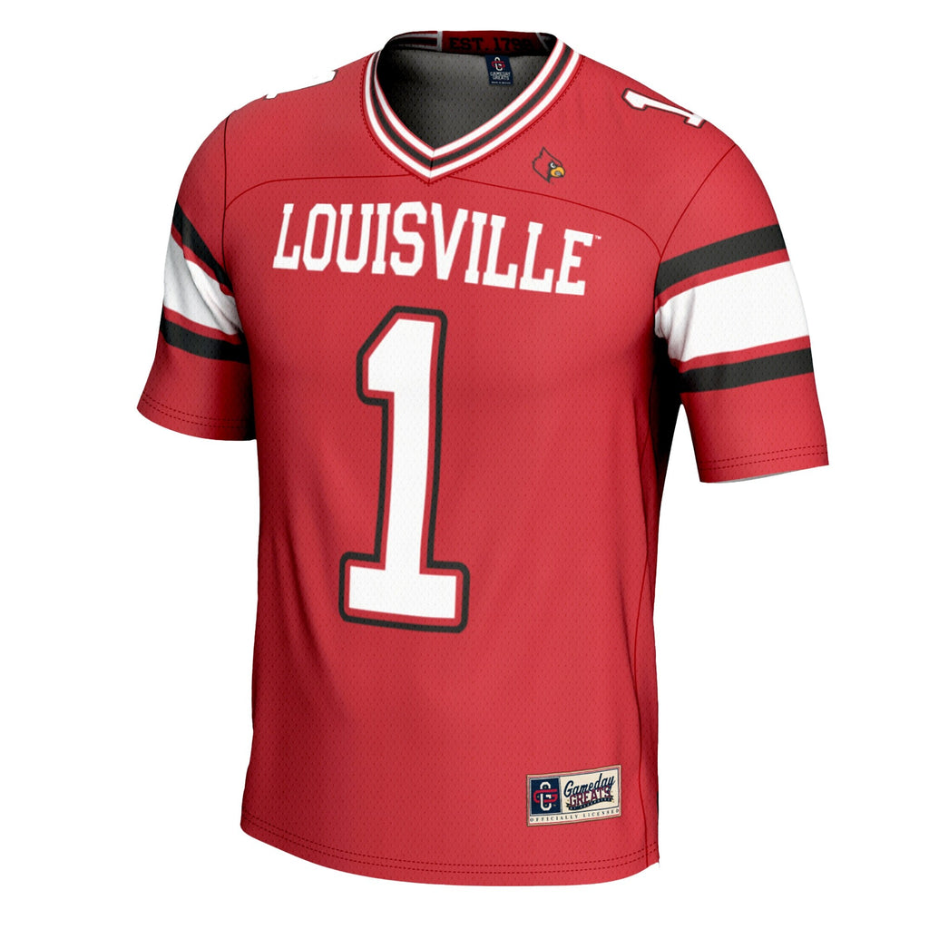 #1 Louisville Cardinals Football Jersey - Cardinal product image 3, provided for visual reference and product detail review