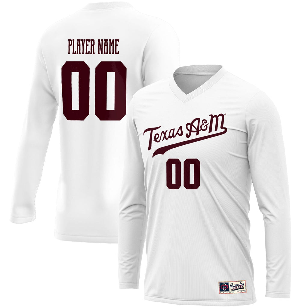 Texas A&M Aggies NIL Pick-A-Player Lightweight Volleyball Jersey - White product image 1, provided for visual reference and
