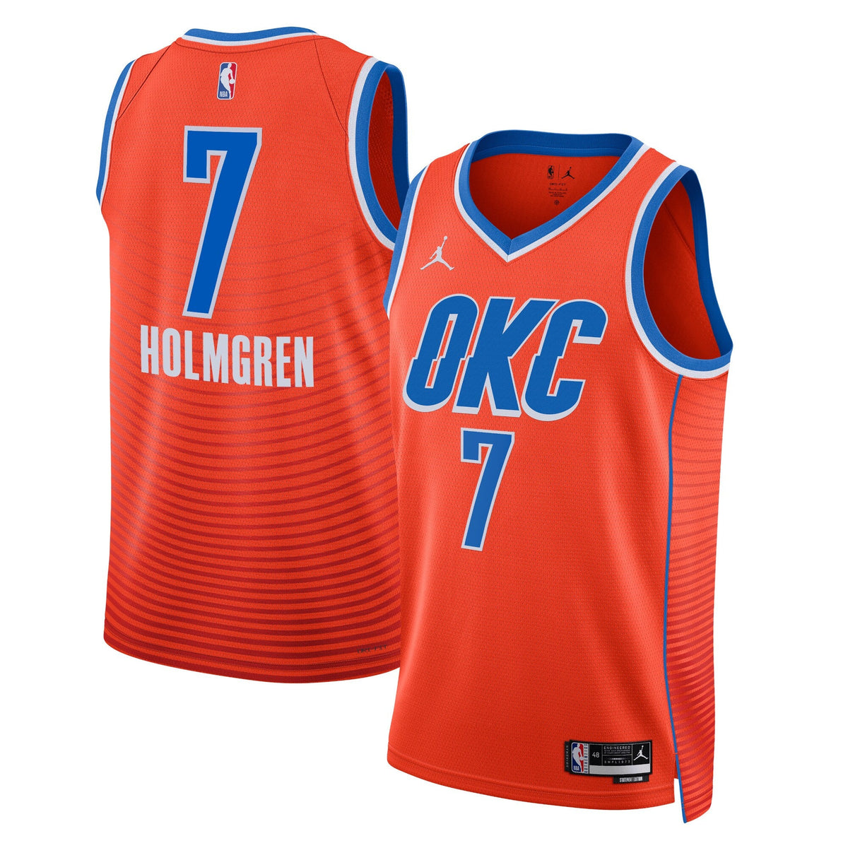 Oklahoma City Thunder Statement Edition Swingman Jersey - Orange - Chet Holmgren product image 1, provided for visual