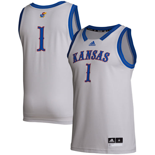 # Gray Kansas Jayhawks Swingman Jersey product image 2, provided for visual reference and product detail review