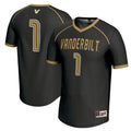 #1 Vanderbilt Commodores Lightweight Lacrosse Jersey - Black product image 1, provided for visual reference and product