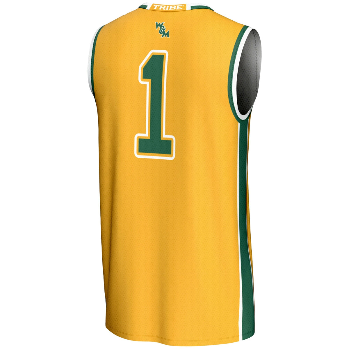 #1 William & Mary Tribe Lightweight Basketball Jersey - Gold product image 4, provided for visual reference and product