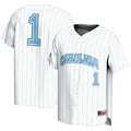 #1 North Carolina Tar Heels Lightweight Baseball Fashion Jersey - White product image 1, provided for visual reference and