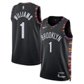Brooklyn Nets 2025/26 City Edition Swingman Jersey - Black - Ziaire Williams product image 1, provided for visual reference