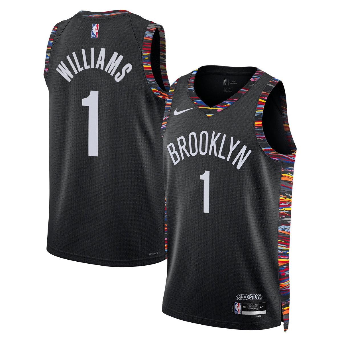 Brooklyn Nets 2025/26 City Edition Swingman Jersey - Black - Ziaire Williams product image 1, provided for visual reference
