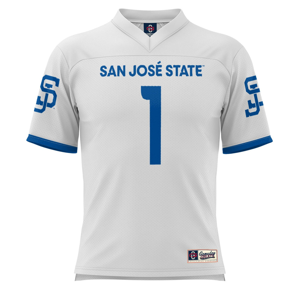 #1 San Jose State Spartans Football Jersey - White product image 3, provided for visual reference and product detail review
