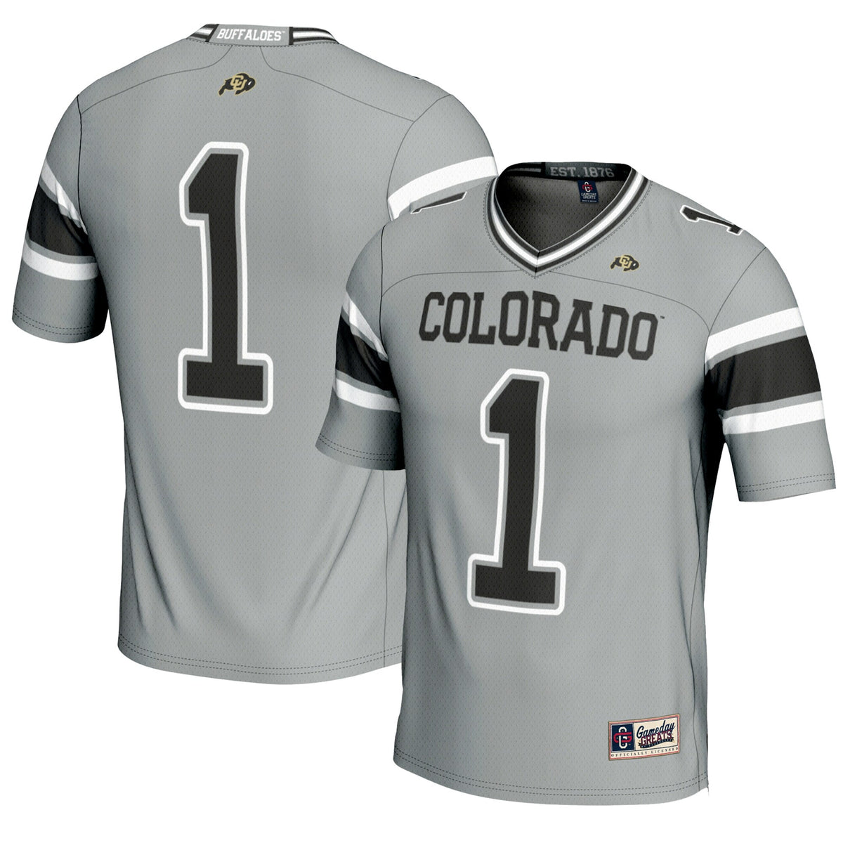 #1 Colorado Buffaloes Endzone Football Jersey - Gray product image 1, provided for visual reference and product detail review