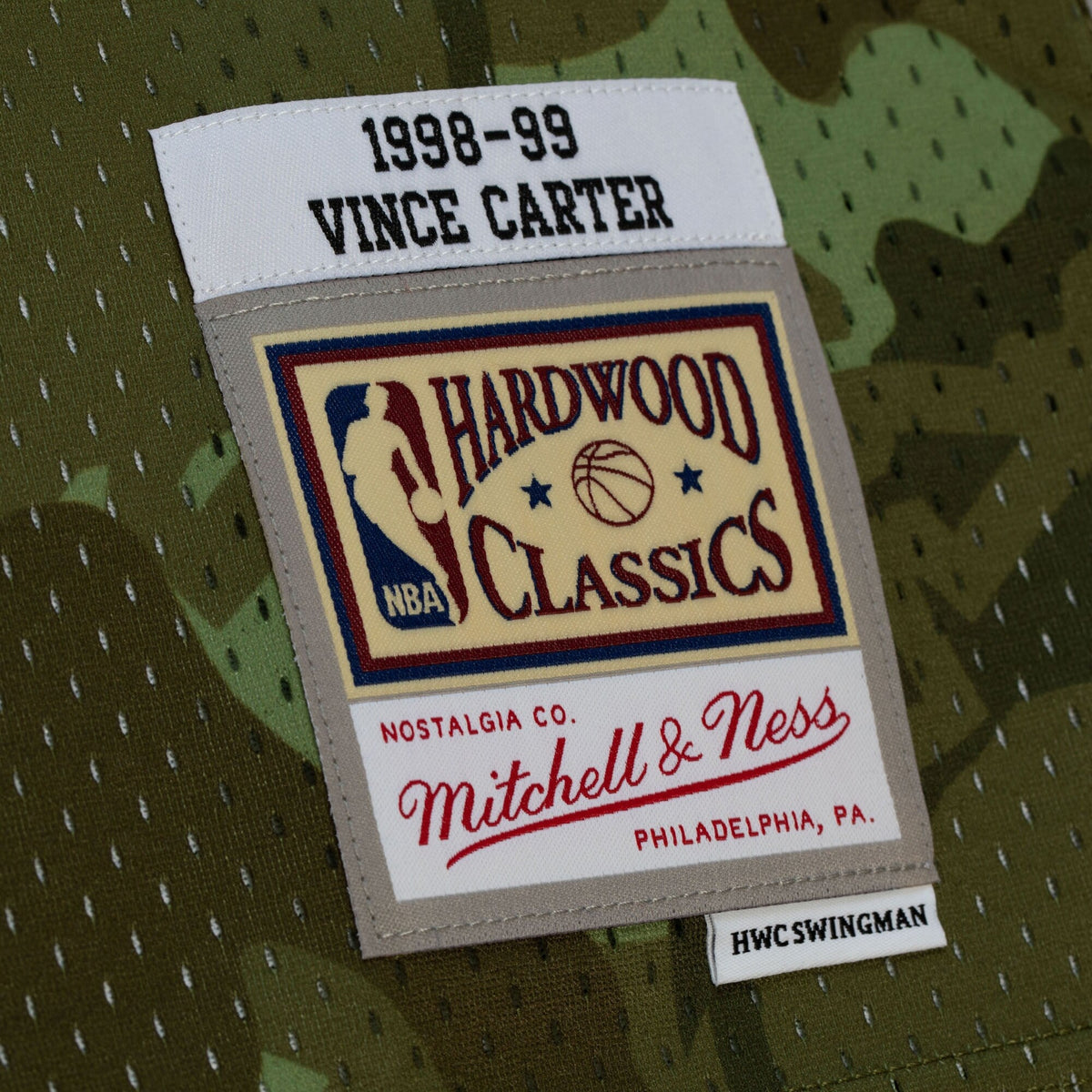 Toronto Raptors NBA Vince Carter 1998 Ghost Green Camo Swingman Jersey product image 4, provided for visual reference and