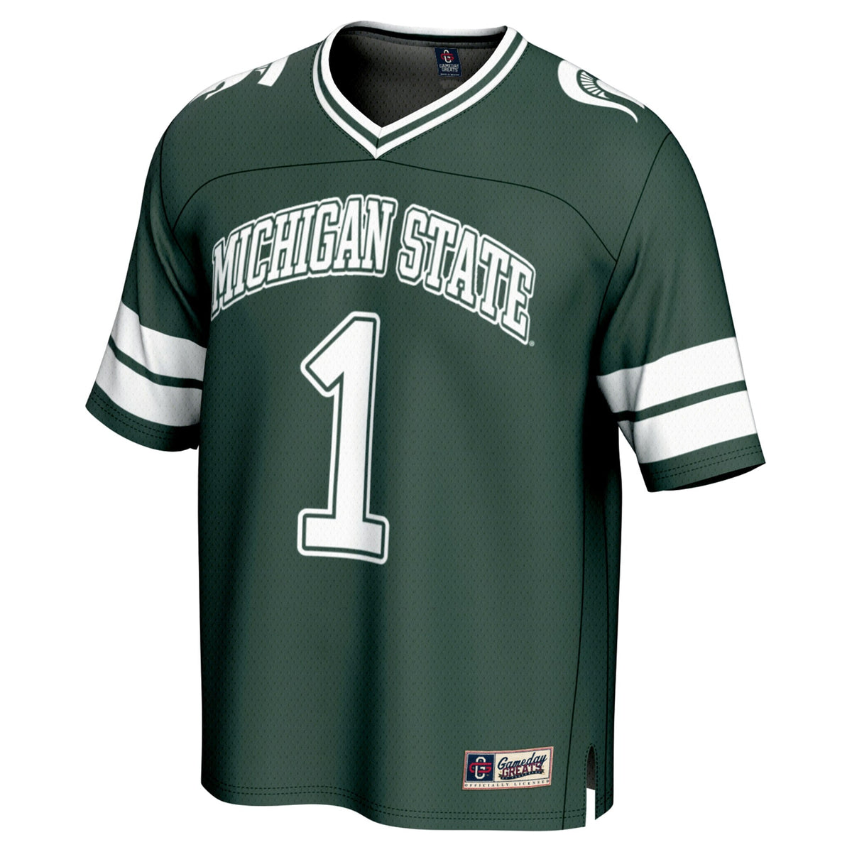 #1 Michigan State Spartans Lightweight Collegiate Football Fashion Jersey - Green product image 3, provided for visual