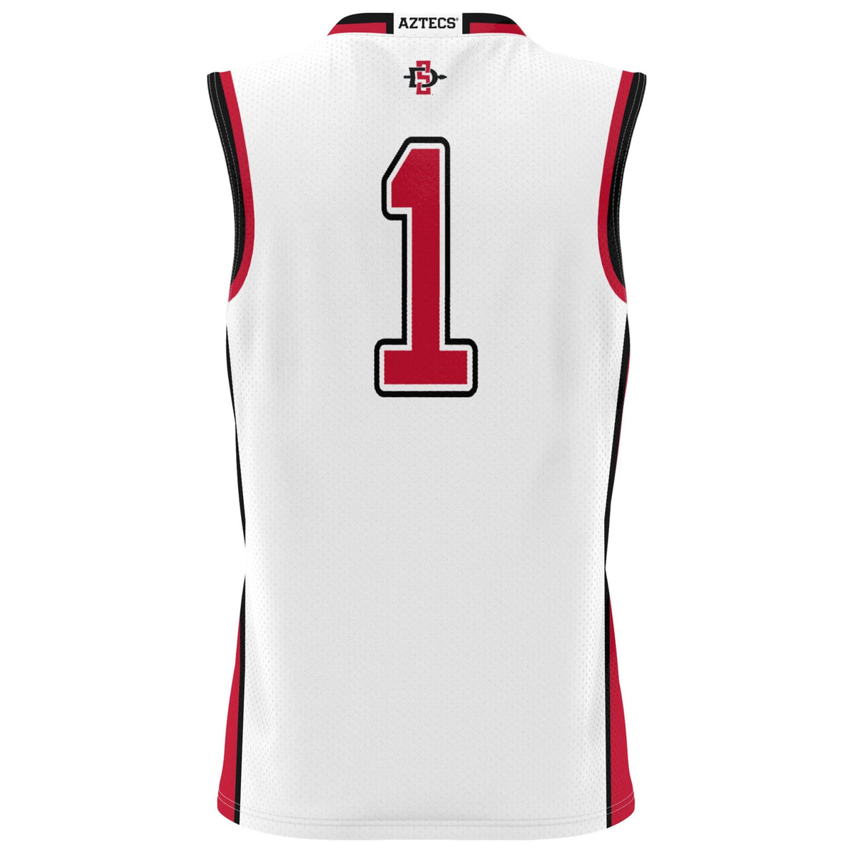 #1 San Diego State Aztecs Lightweight Basketball Fashion Jersey - White product image 4, provided for visual reference and