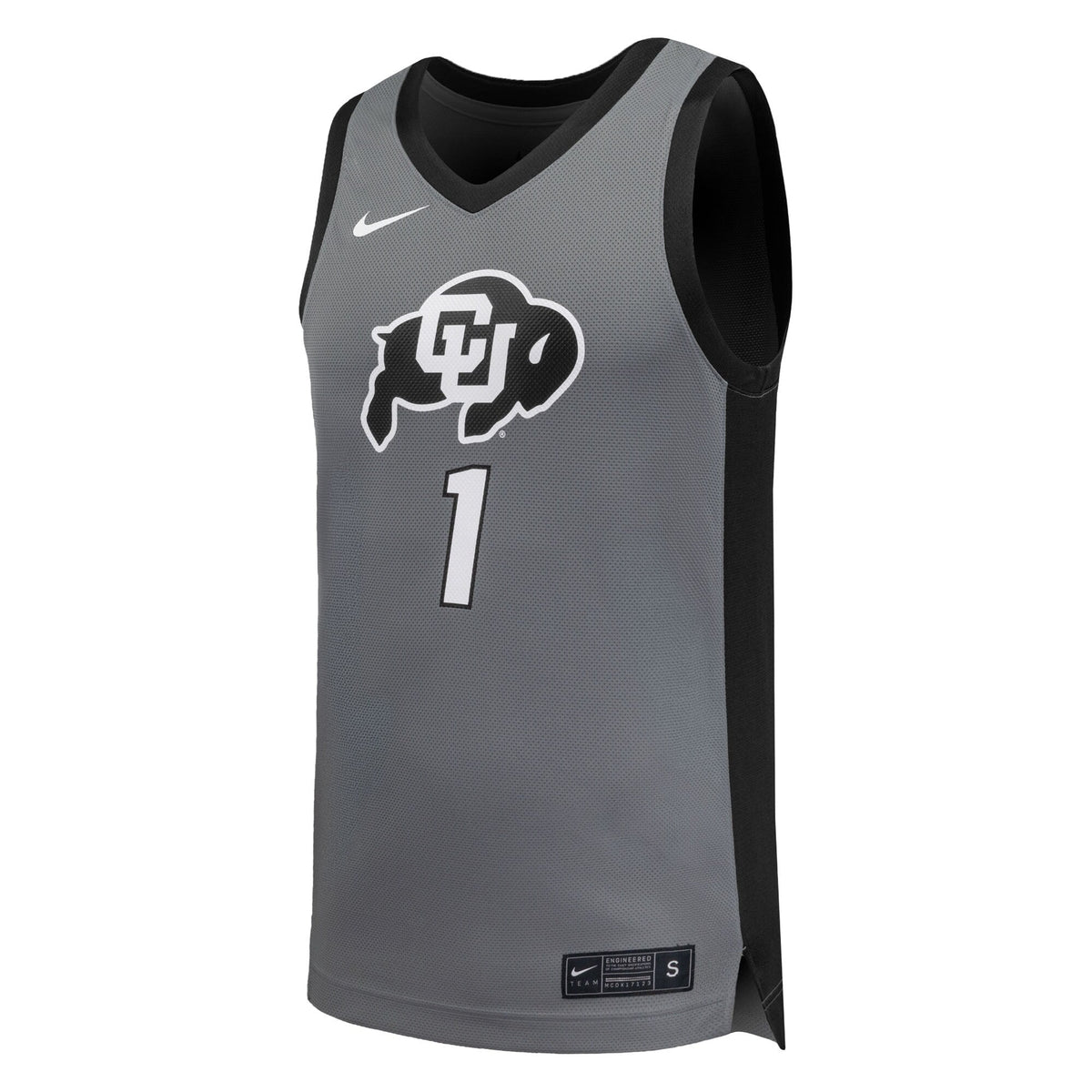 #1 Gray Colorado Buffaloes Replica Basketball Jersey product image 3, provided for visual reference and product detail review