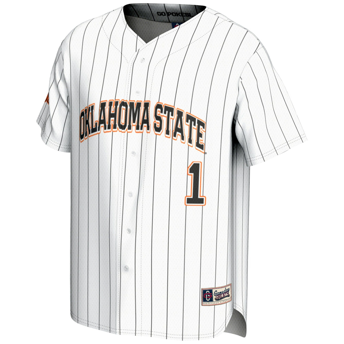 #1 Oklahoma State Cowboys Lightweight Baseball Fashion Jersey - White product image 3, provided for visual reference and