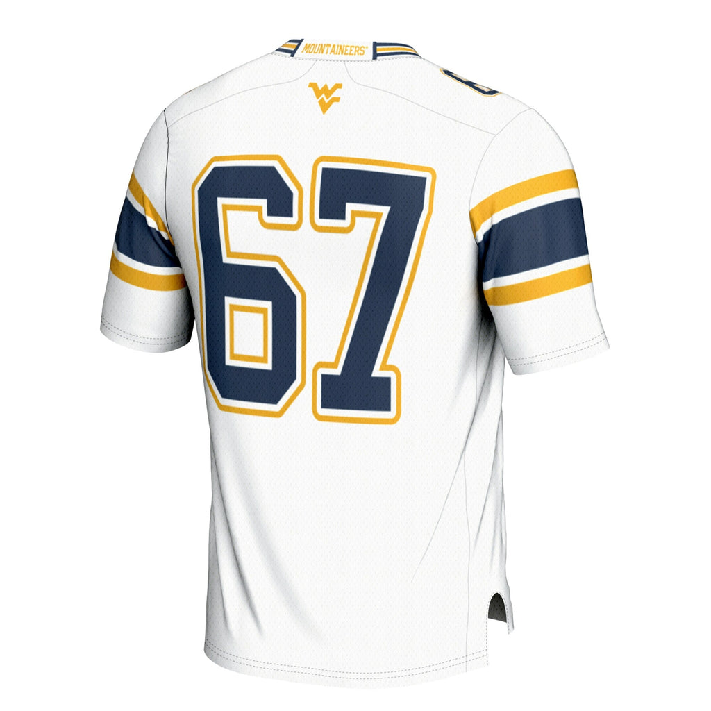 #1 West Virginia Mountaineers Football Jersey - White product image 4, provided for visual reference and product detail