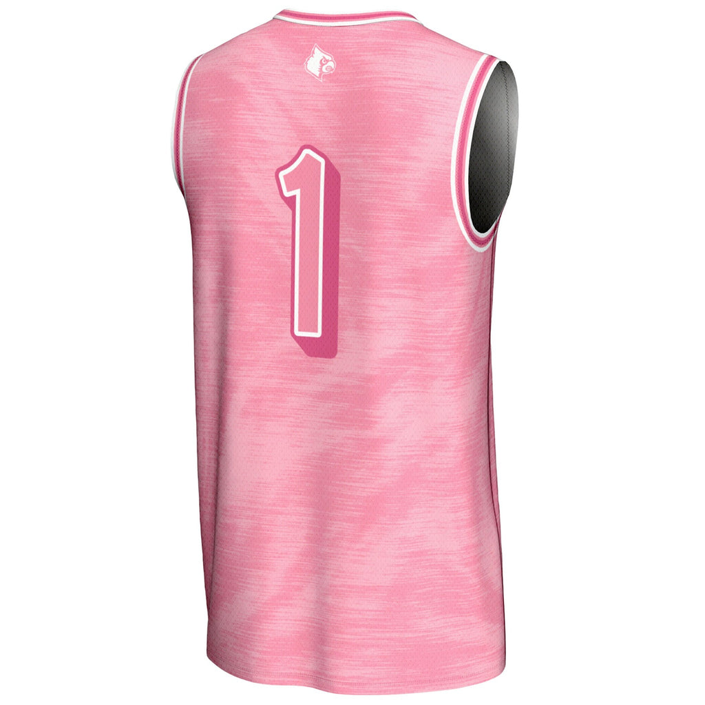 #1 Louisville Cardinals Lightweight Basketball Fashion Jersey - Pink product image 4, provided for visual reference and