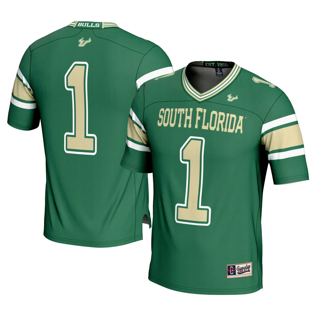#1 South Florida Bulls Football Jersey - Green product image 2, provided for visual reference and product detail review