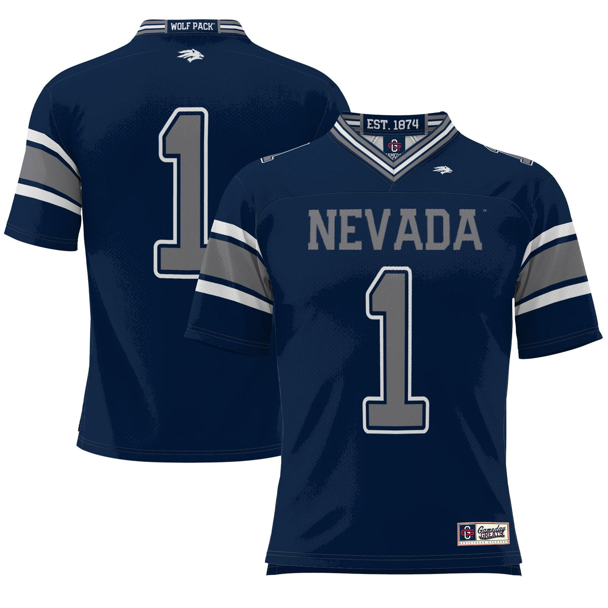 #1 Nevada Wolf Pack Endzone Football Jersey - Navy product image 2, provided for visual reference and product detail review
