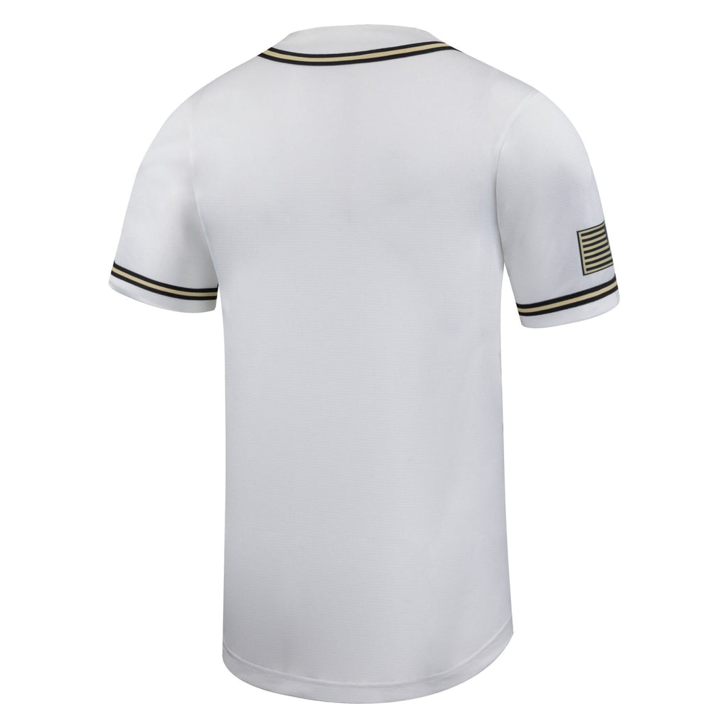 White Army Black Knights Replica Baseball Jersey product image 4, provided for visual reference and product detail review