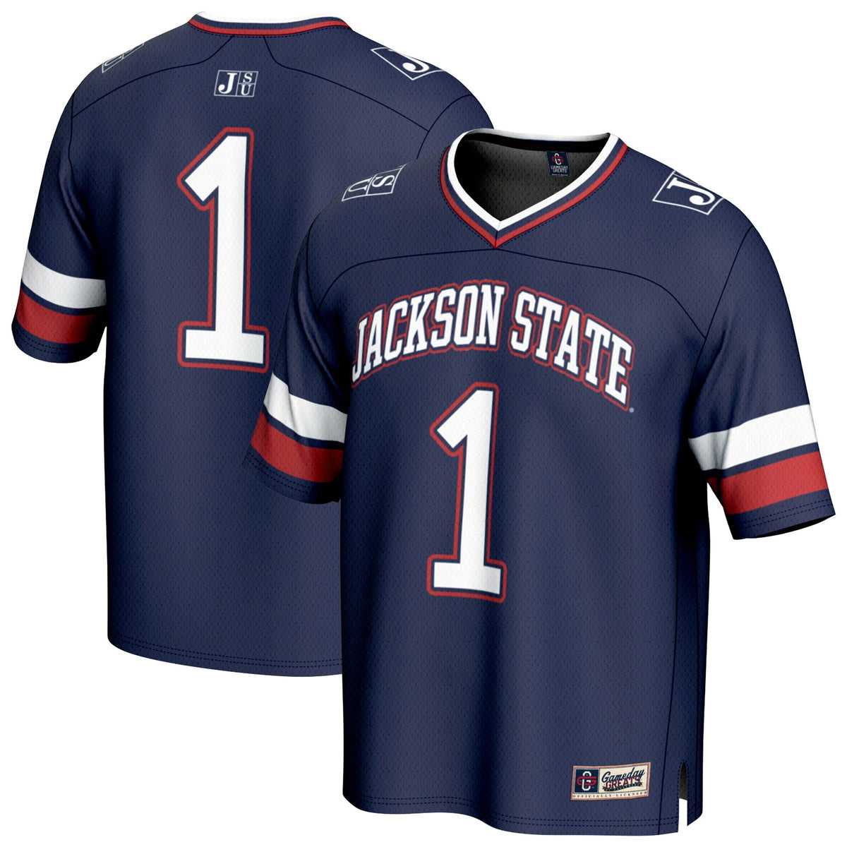 #1 Jackson State Tigers Collegiate Football Fashion Jersey - Royal product image 1, provided for visual reference and