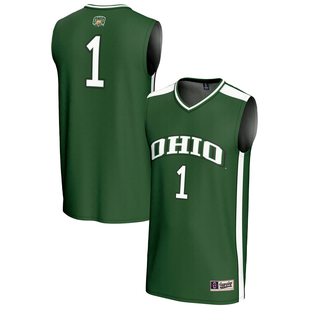 #1 Ohio Bobcats Lightweight Collegiate Basketball Fashion Jersey - Green product image 2, provided for visual reference and