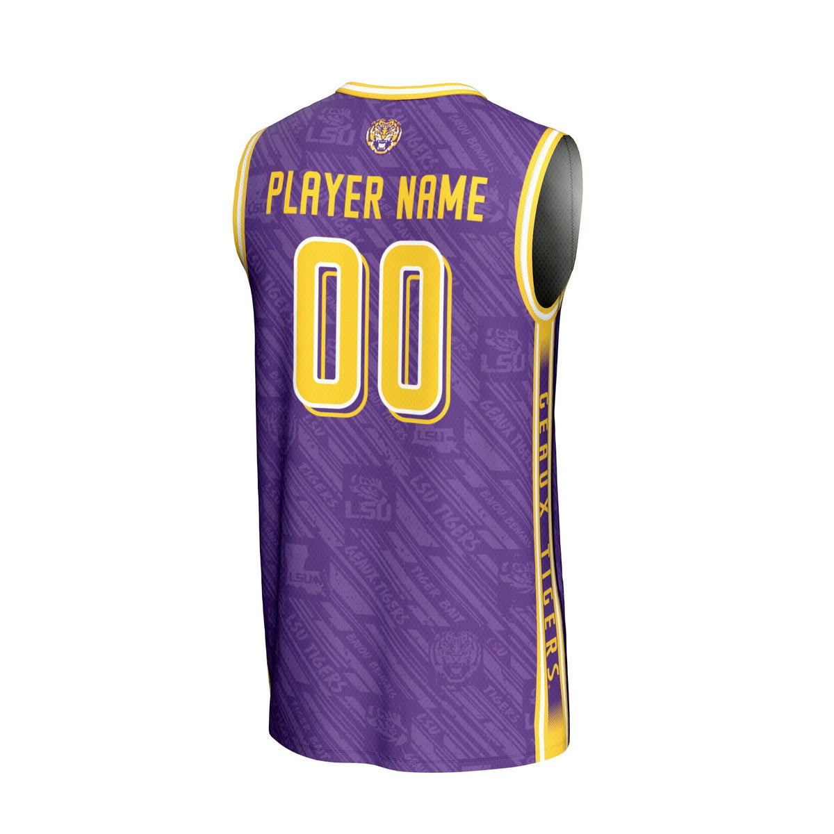 LSU Tigers NIL Pick-A-Player Basketball Highlight Print Lightweight Jersey - Purple product image 4, provided for visual