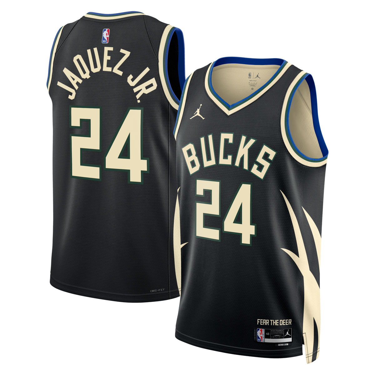 Milwaukee Bucks Statement Edition Swingman Jersey - Hunter Green - Jaime Jaquez Jr. product image 2, provided for visual