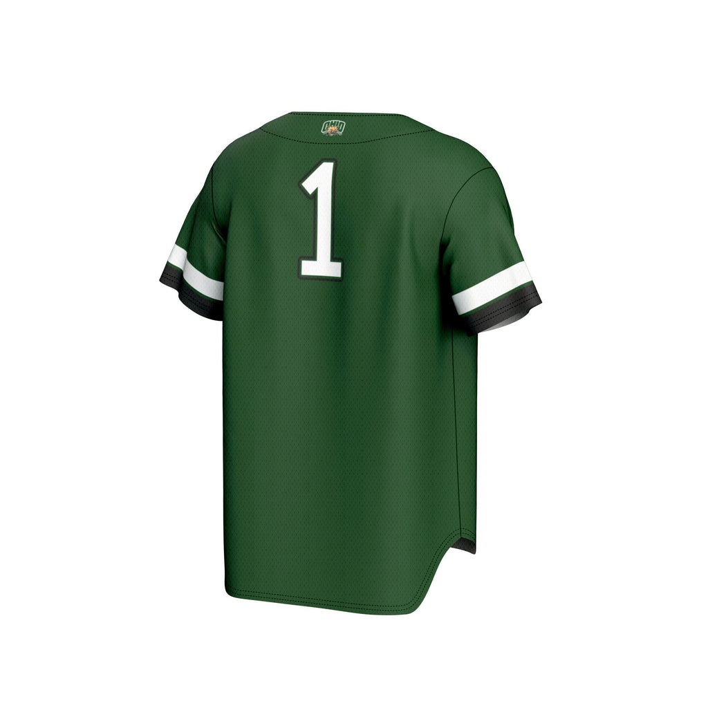 #1 Ohio Bobcats Lightweight Collegiate Baseball Fashion Jersey - Green product image 4, provided for visual reference and