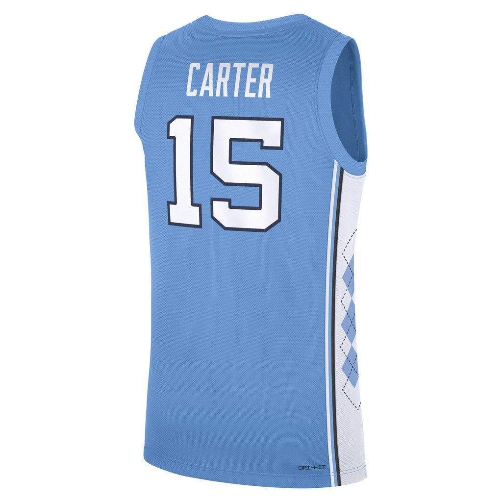 Vince Carter Carolina Blue North Carolina Tar Heels Road Replica Basketball Jersey product image 4, provided for visual
