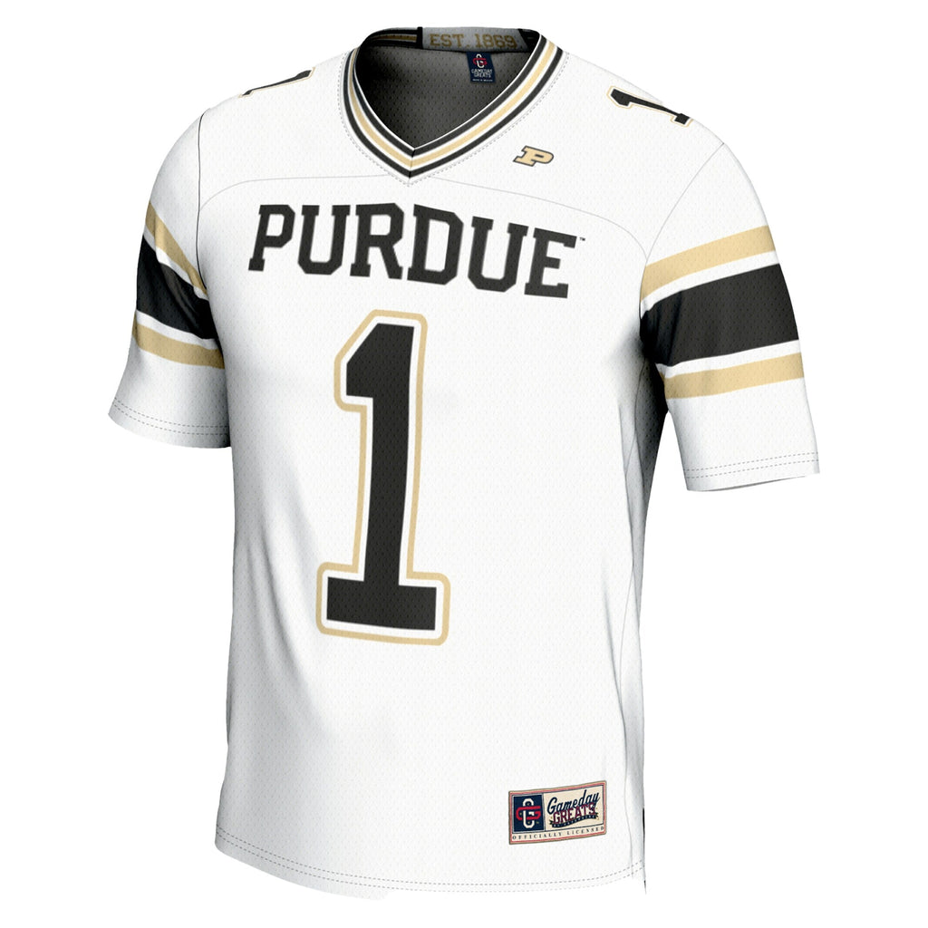 #1 Purdue Boilermakers Endzone Football Jersey - White product image 3, provided for visual reference and product detail