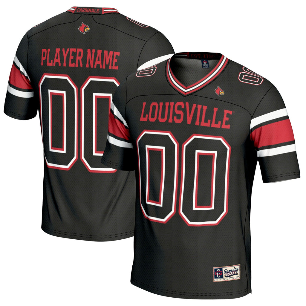 Louisville Cardinals NIL Pick-A-Player Football Jersey - Black product image 2, provided for visual reference and product