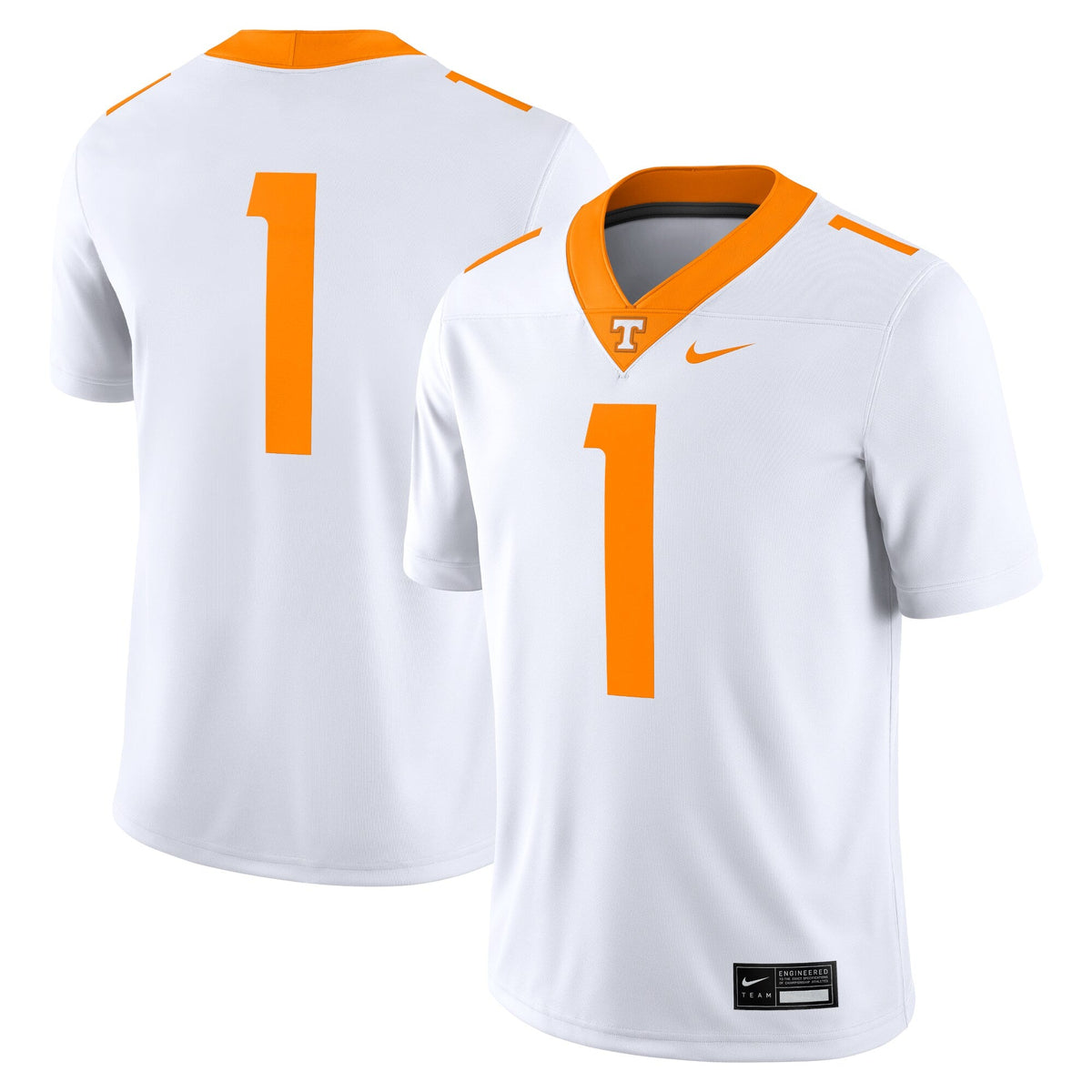 #1 White Tennessee Volunteers Game Jersey product image 1, provided for visual reference and product detail review