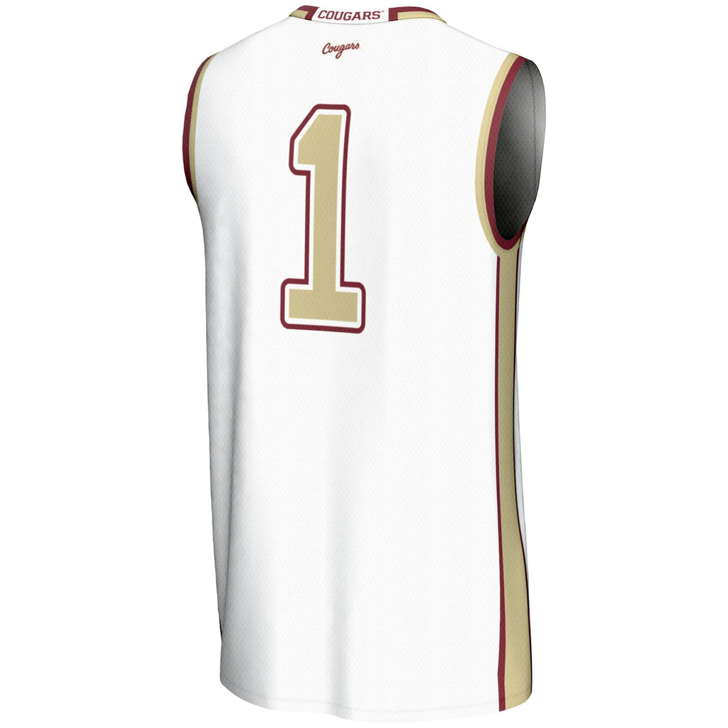 Charleston Cougars #1 Basketball Jersey - White product image 4, provided for visual reference and product detail review