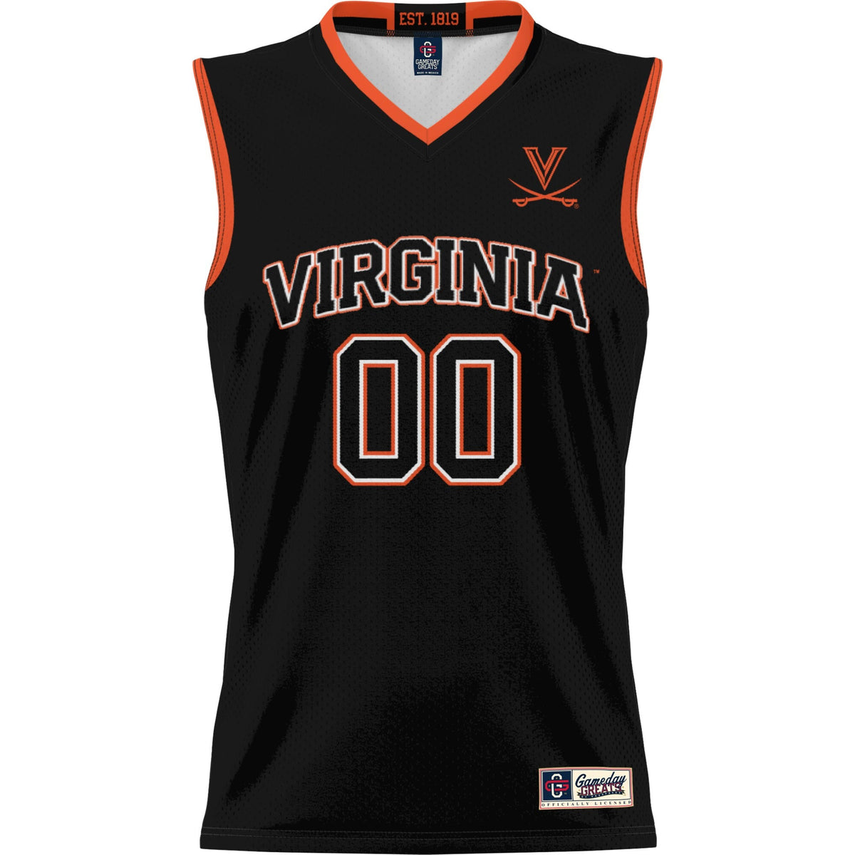 Virginia Cavaliers NIL Pick-A-Player Basketball Jersey - Black product image 3, provided for visual reference and product
