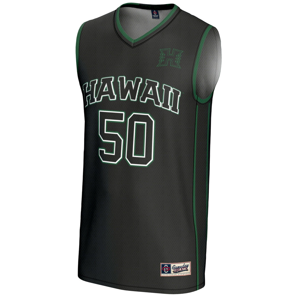#50 Hawaii Rainbow Warriors Lightweight Basketball Jersey - Black product image 3, provided for visual reference and product