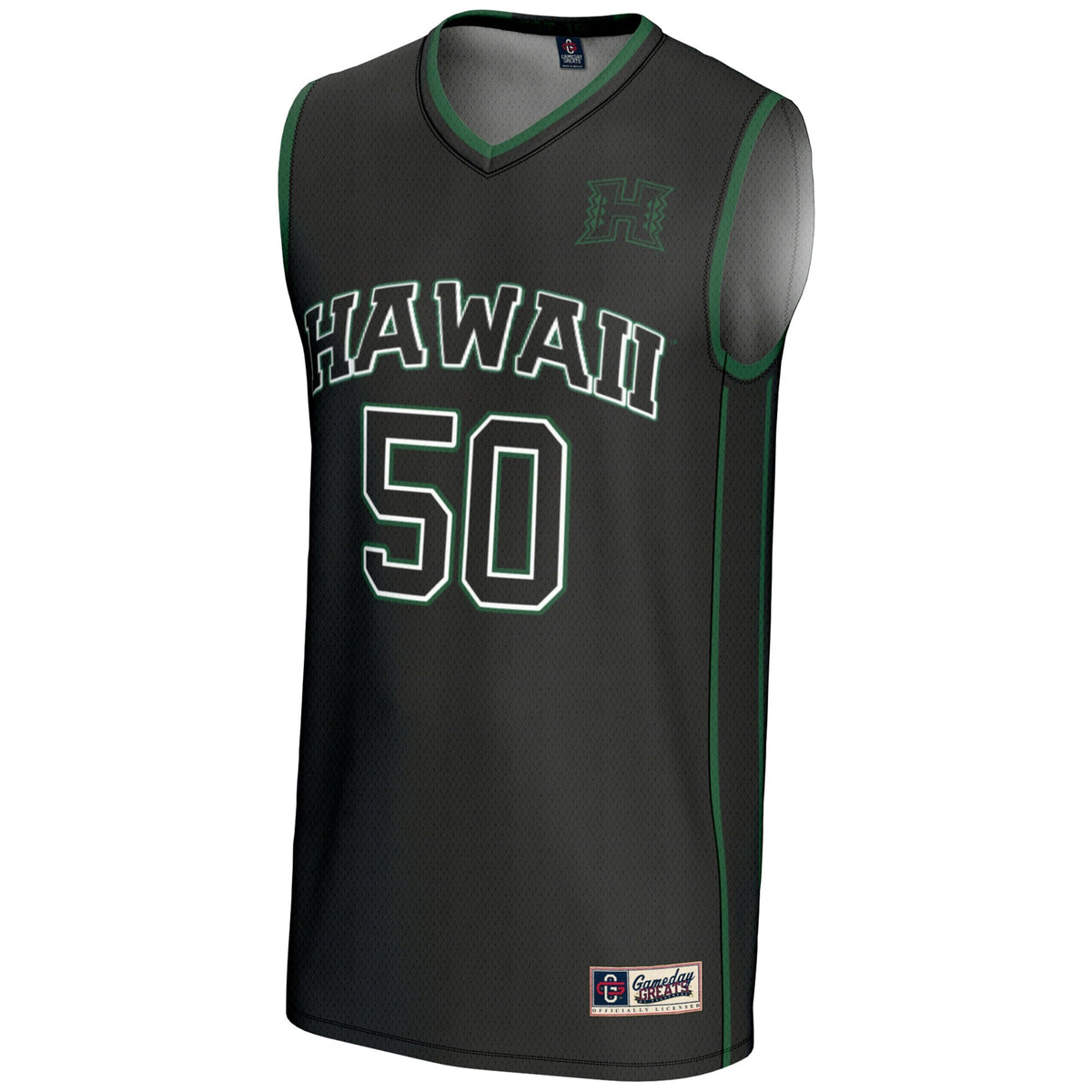#50 Hawaii Rainbow Warriors Lightweight Basketball Jersey - Black product image 3, provided for visual reference and product