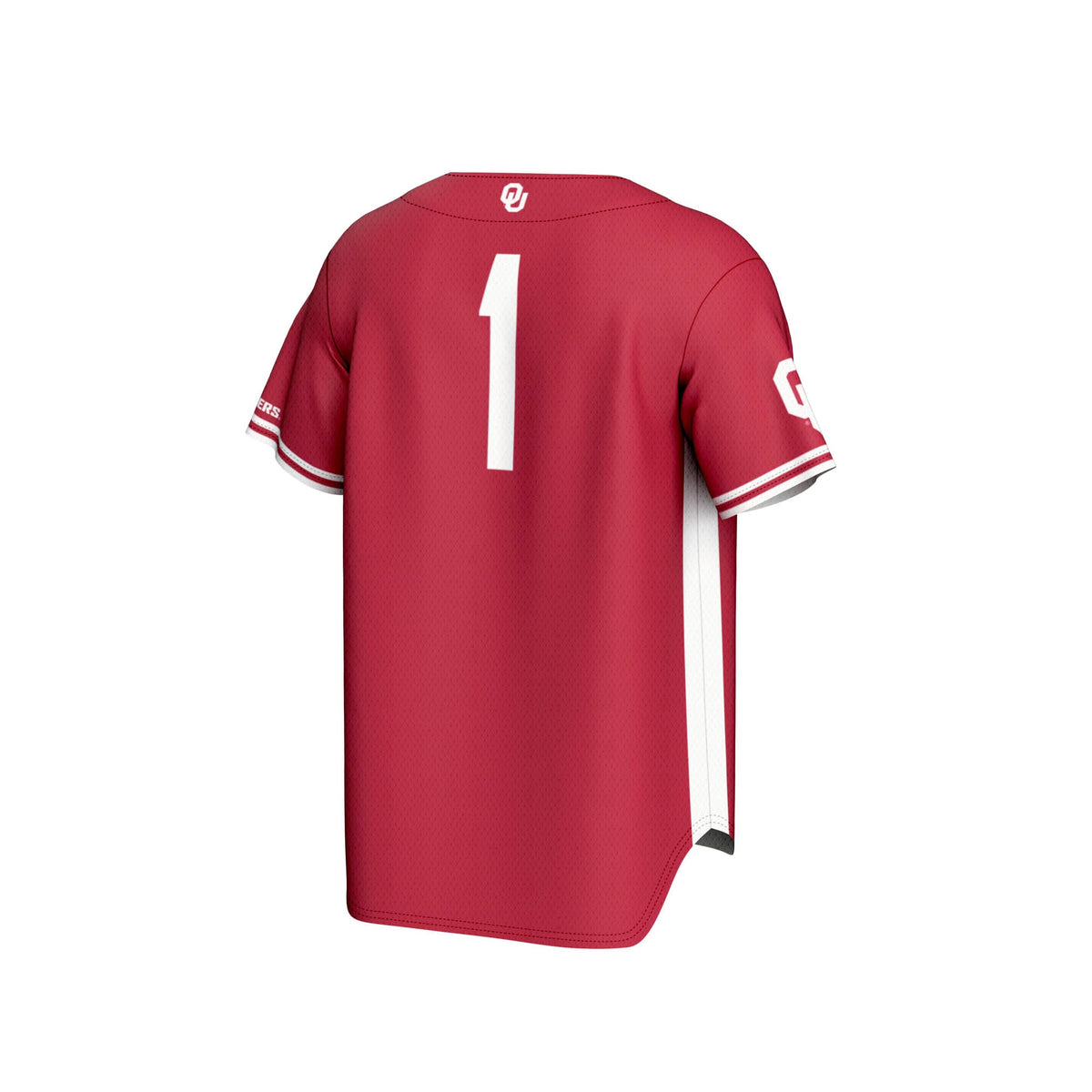 #1 Oklahoma Sooners Lightweight Baseball Jersey - Crimson product image 4, provided for visual reference and product detail