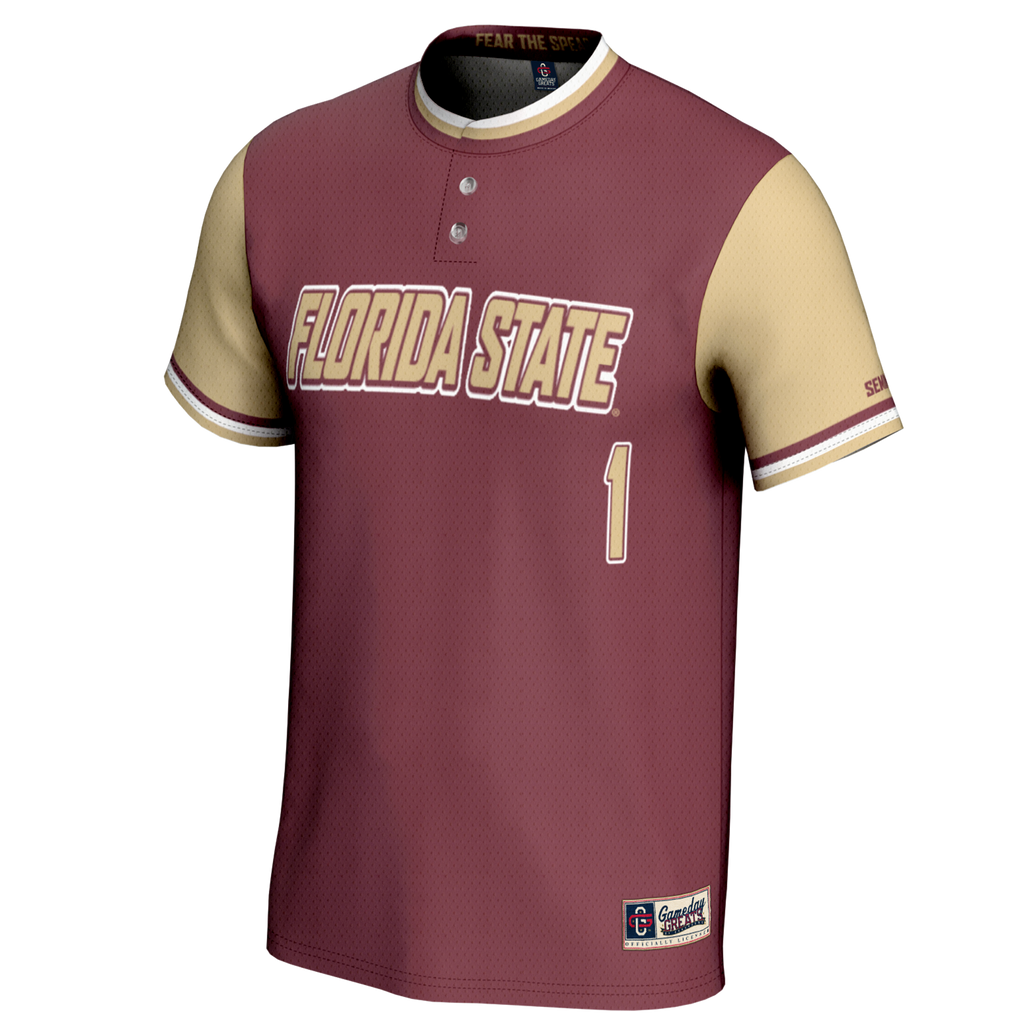 #1 Florida State Seminoles Lightweight Softball Jersey - Garnet product image 3, provided for visual reference and product