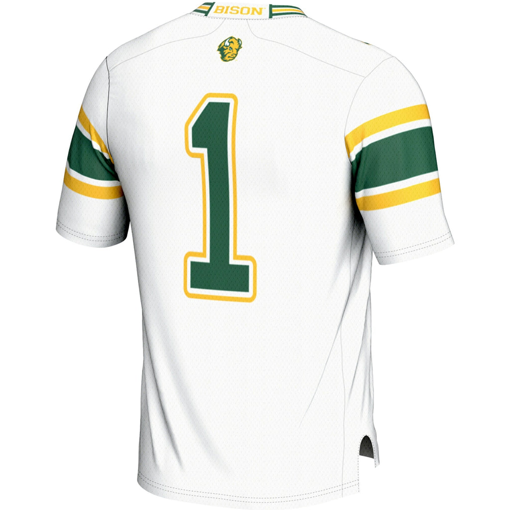 #1 NDSU Bison Endzone Football Jersey - White product image 4, provided for visual reference and product detail review