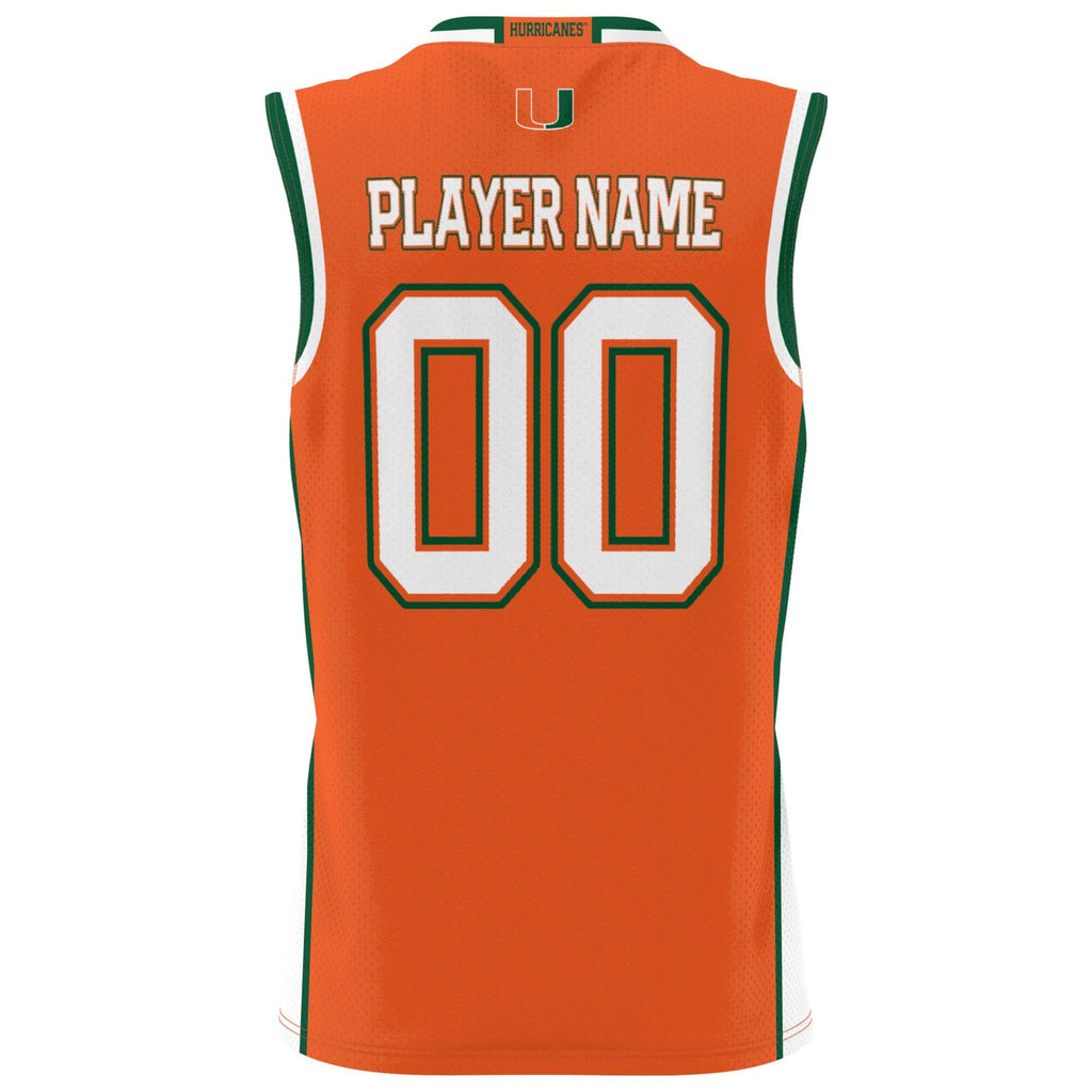 Miami Hurricanes NIL Pick-A-Player Lightweight Basketball Jersey - Orange product image 4, provided for visual reference and