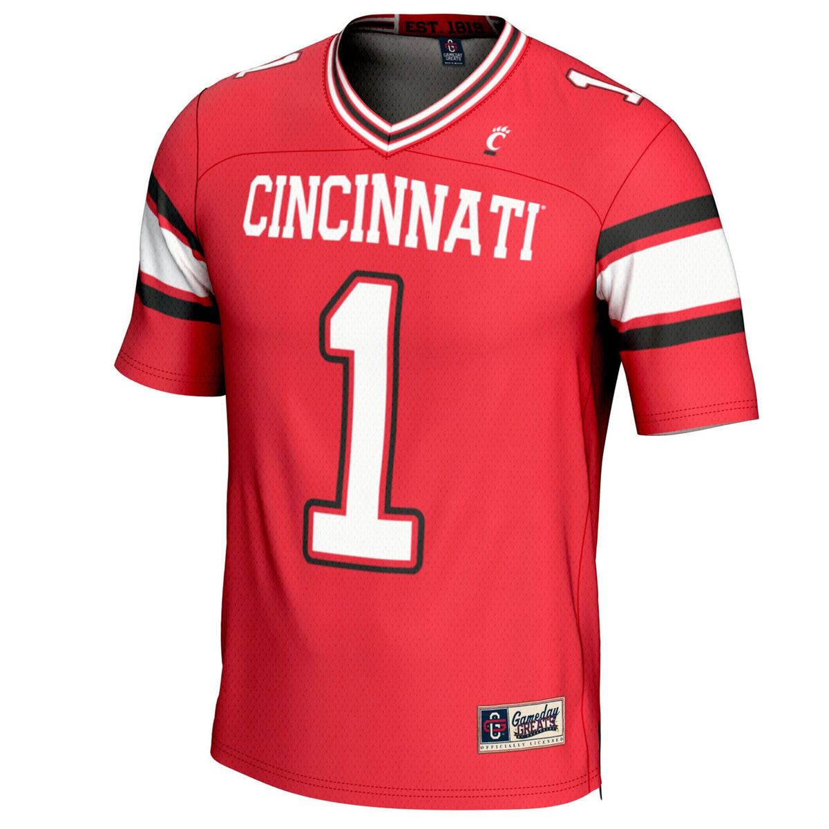#1 Cincinnati Bearcats Lightweight Football Fashion Jersey - Red product image 3, provided for visual reference and product