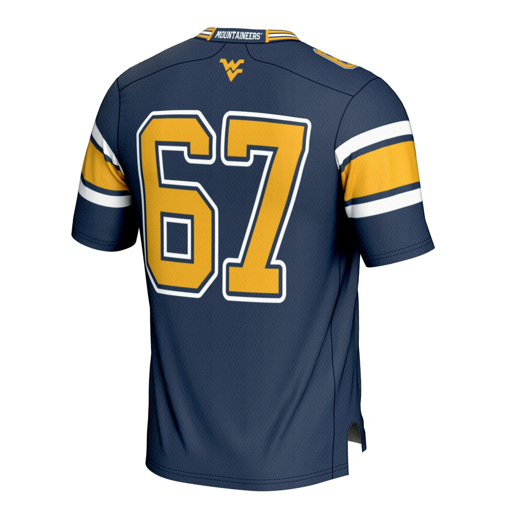 #1 West Virginia Mountaineers Football Jersey - Navy product image 4, provided for visual reference and product detail review
