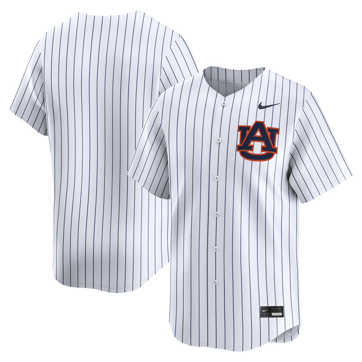 White Auburn Tigers Alternate Limited Baseball Jersey product image 2, provided for visual reference and product detail