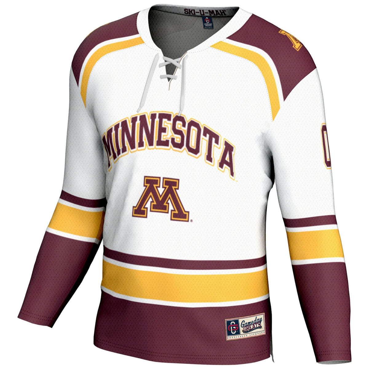 Minnesota Golden Gophers NIL Pick-A-Player Hockey Jersey - White product image 3, provided for visual reference and product