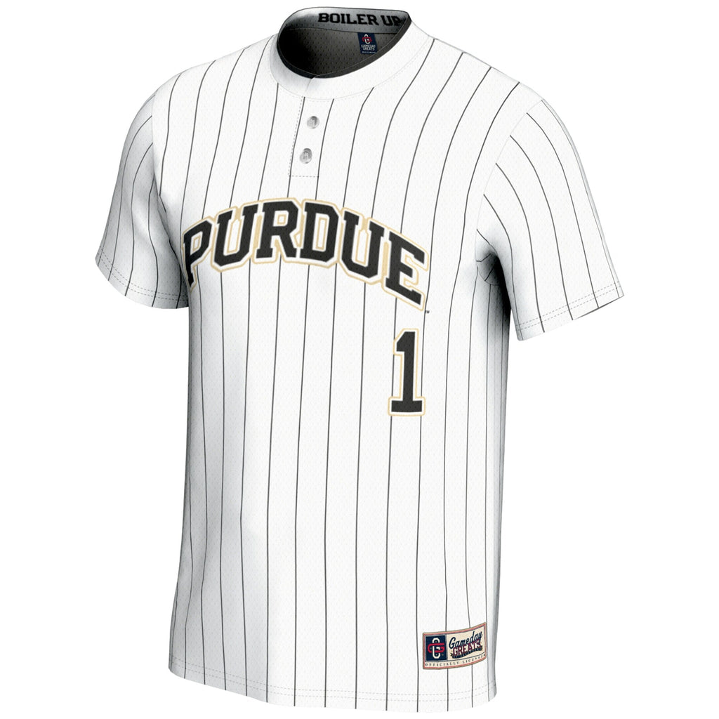 #1 Purdue Boilermakers Lightweight Softball Jersey - White product image 3, provided for visual reference and product detail