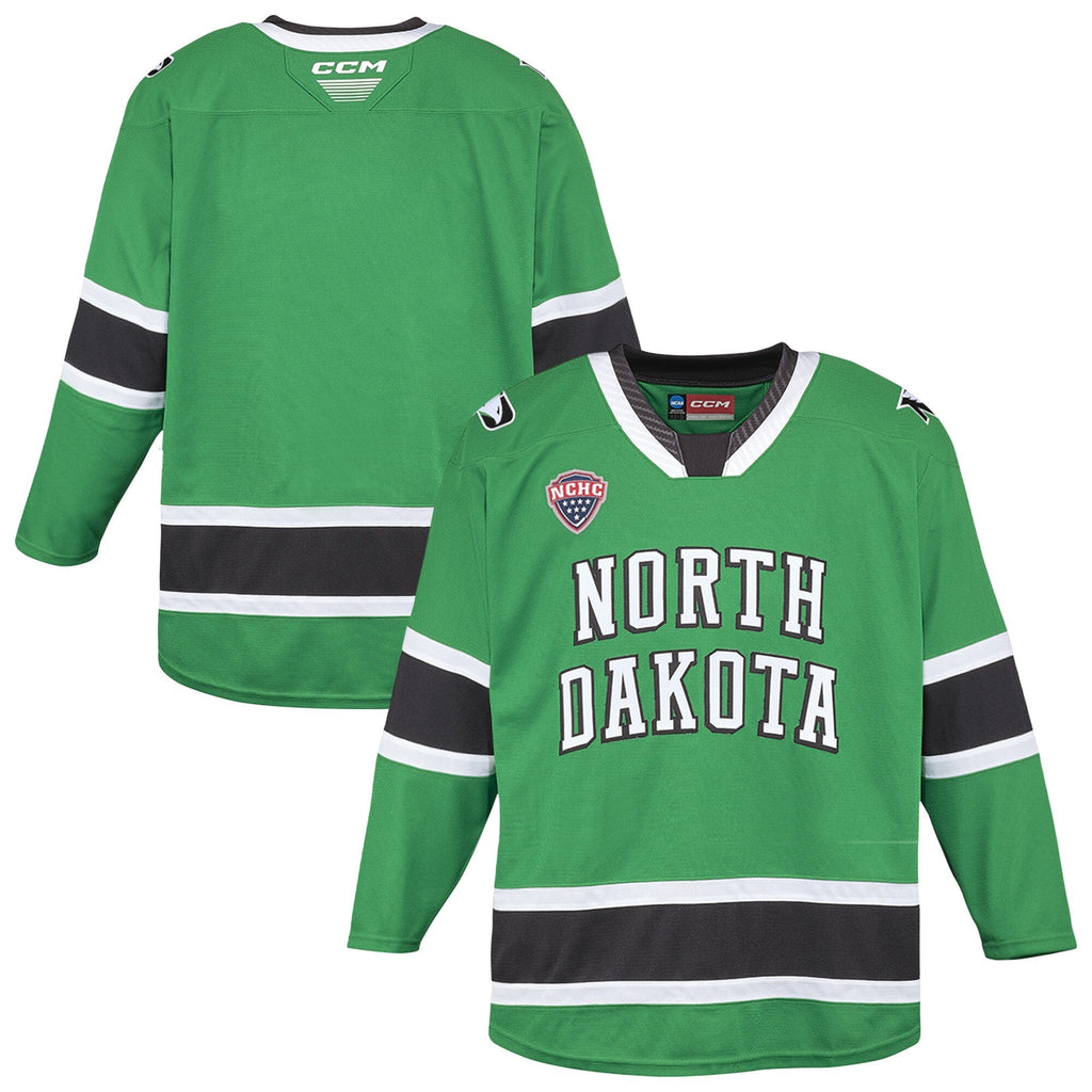 North Dakota Replica Hockey Jersey - Kelly Green product image 1, provided for visual reference and product detail review