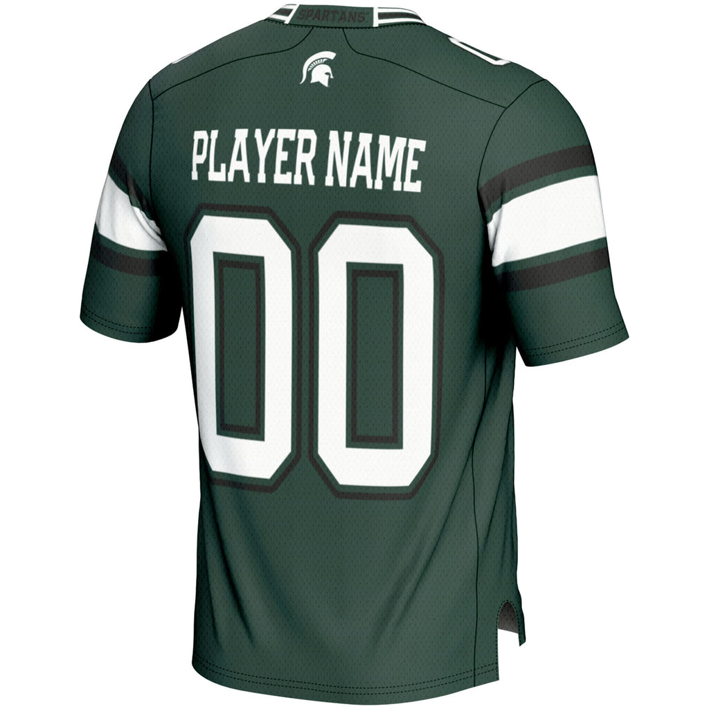 Michigan State Spartans NIL Pick-A-Player Football Jersey - Green product image 4, provided for visual reference and product