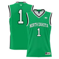 #1 North Dakota Lightweight Basketball Jersey - Green product image 1, provided for visual reference and product detail